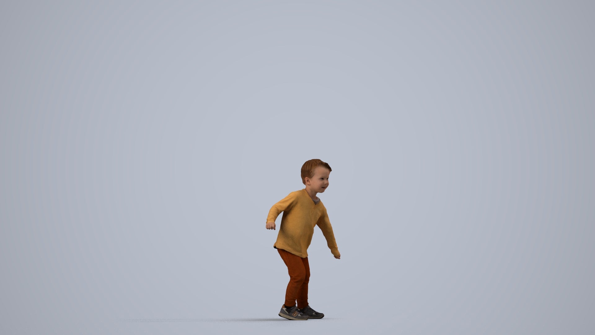 photogrammetry 3D boy casual kids, realistic human model archviz FBX, side view render