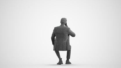 scanned 3D man business, photogrammetry people for Enscape and V-Ray, wireframe front view