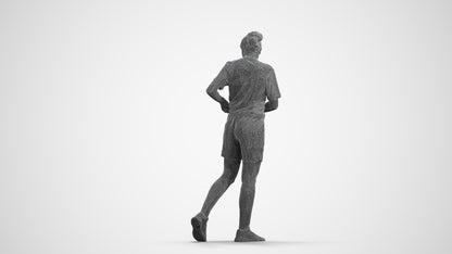3D human model woman sport, photogrammetry scanned person for archviz, wireframe front view