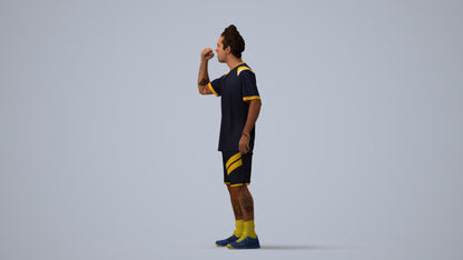 3D people model man sport, scanned human for 3ds Max rendering, three-quarter view render