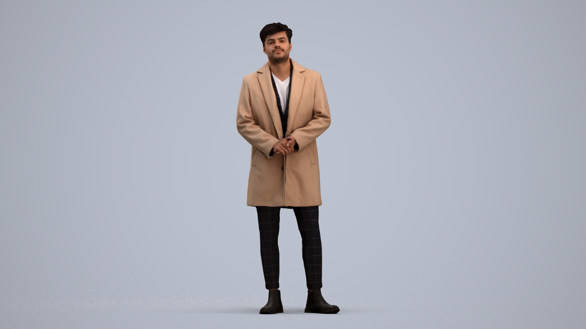 realistic 3D human man business standing, archviz people FBX OBJ for Blender, standing pose render