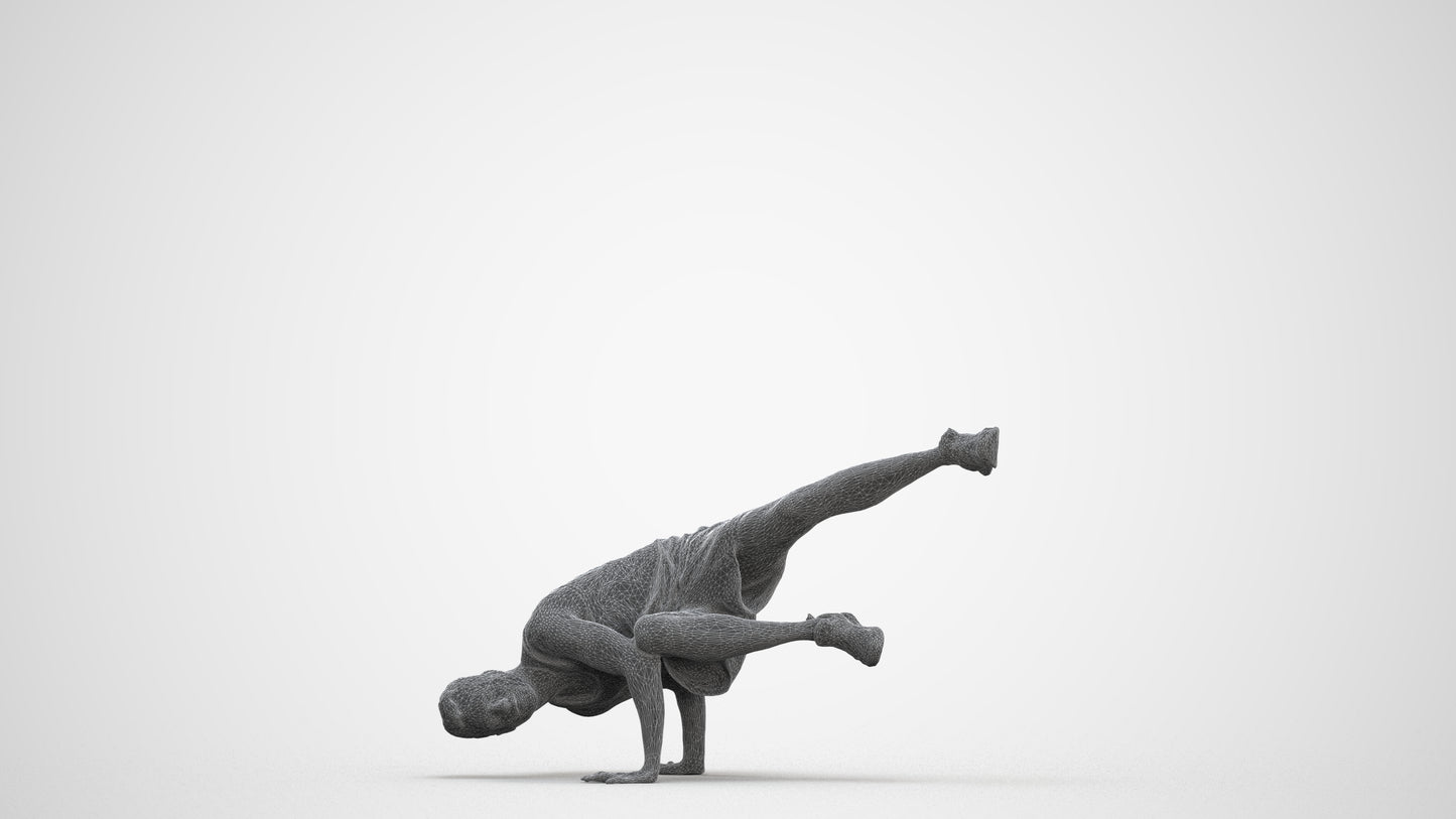 scanned 3D man sport, photogrammetry people for Enscape and V-Ray, three-quarter front view render