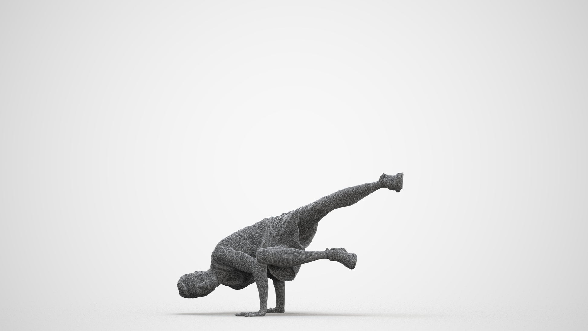 scanned 3D man sport, photogrammetry people for Enscape and V-Ray, three-quarter front view render