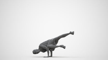 scanned 3D man sport, photogrammetry people for Enscape and V-Ray, three-quarter front view render