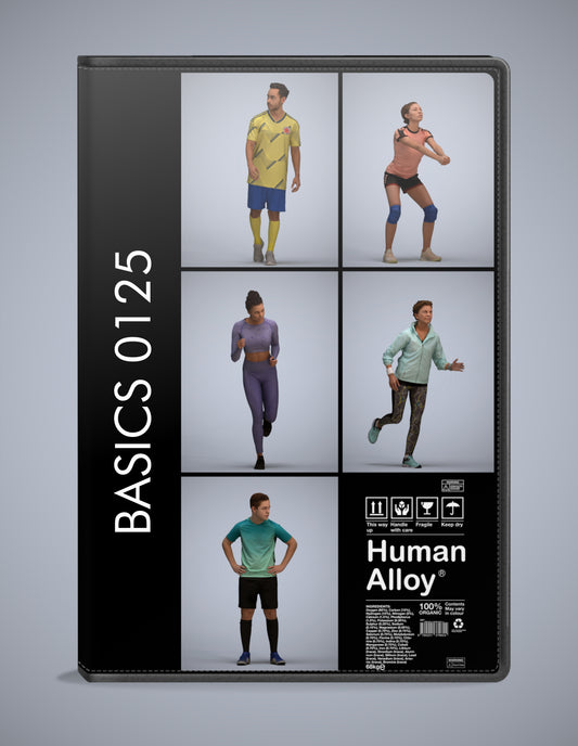 realistic 3D people sport set, 5 render-ready models for V-Ray and Corona