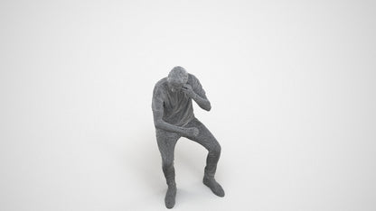 3D people model man casual couple, scanned human for 3ds Max rendering, wireframe three-quarter view