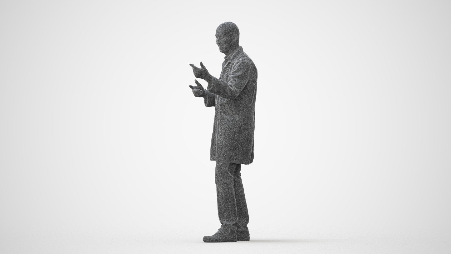 3D scanned senior man medical, photorealistic archviz people for Enscape and SketchUp, square thumbnail