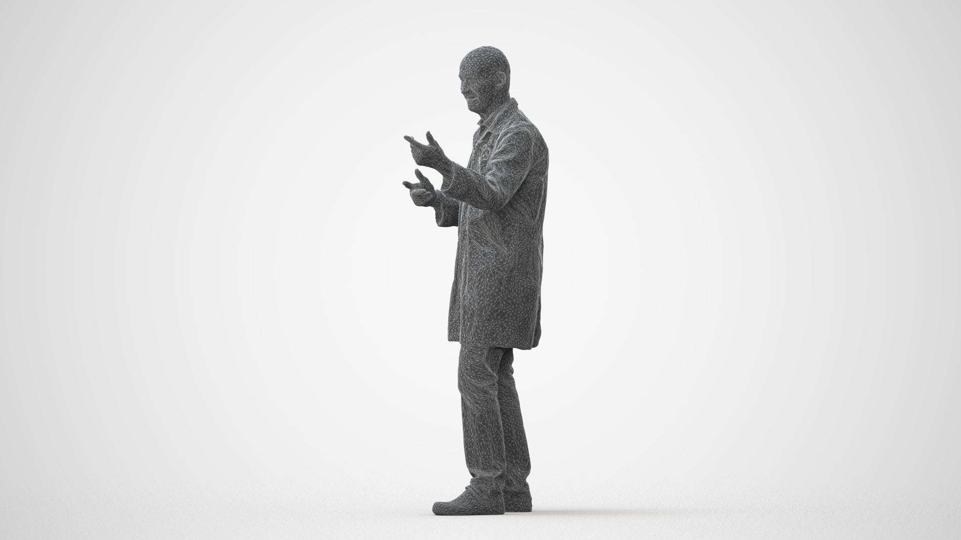 3D scanned senior man medical, photorealistic archviz people for Enscape and SketchUp, square thumbnail
