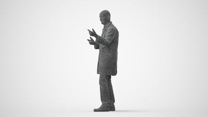 3D scanned senior man medical, photorealistic archviz people for Enscape and SketchUp, square thumbnail