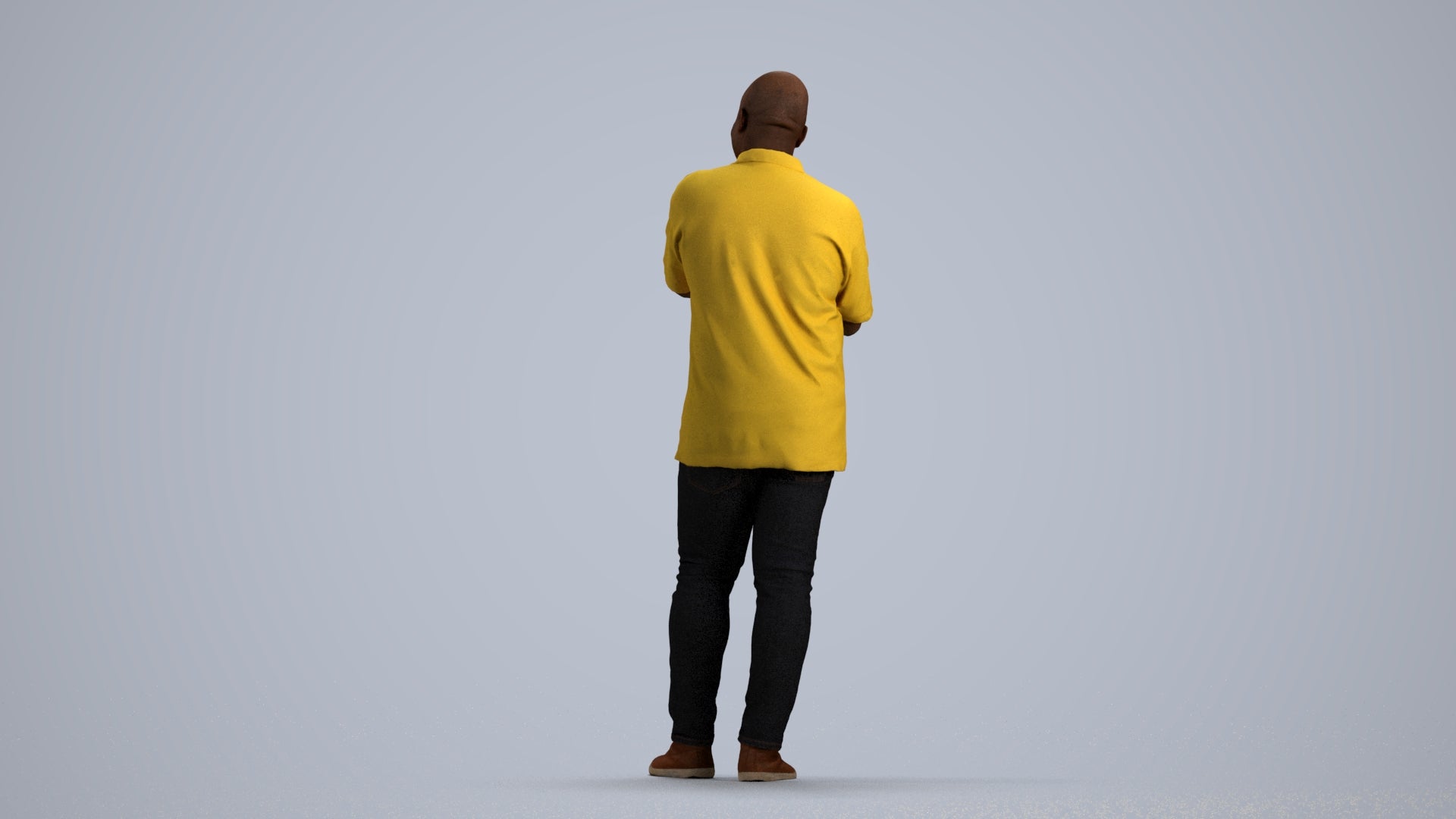 scanned 3D man casual standing, photogrammetry people for Enscape and V-Ray, front view render