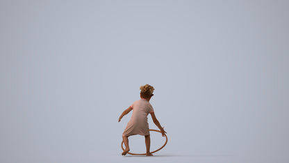 realistic 3D people girl casual kids, render-ready for V-Ray and Corona, FBX OBJ, three-quarter view render