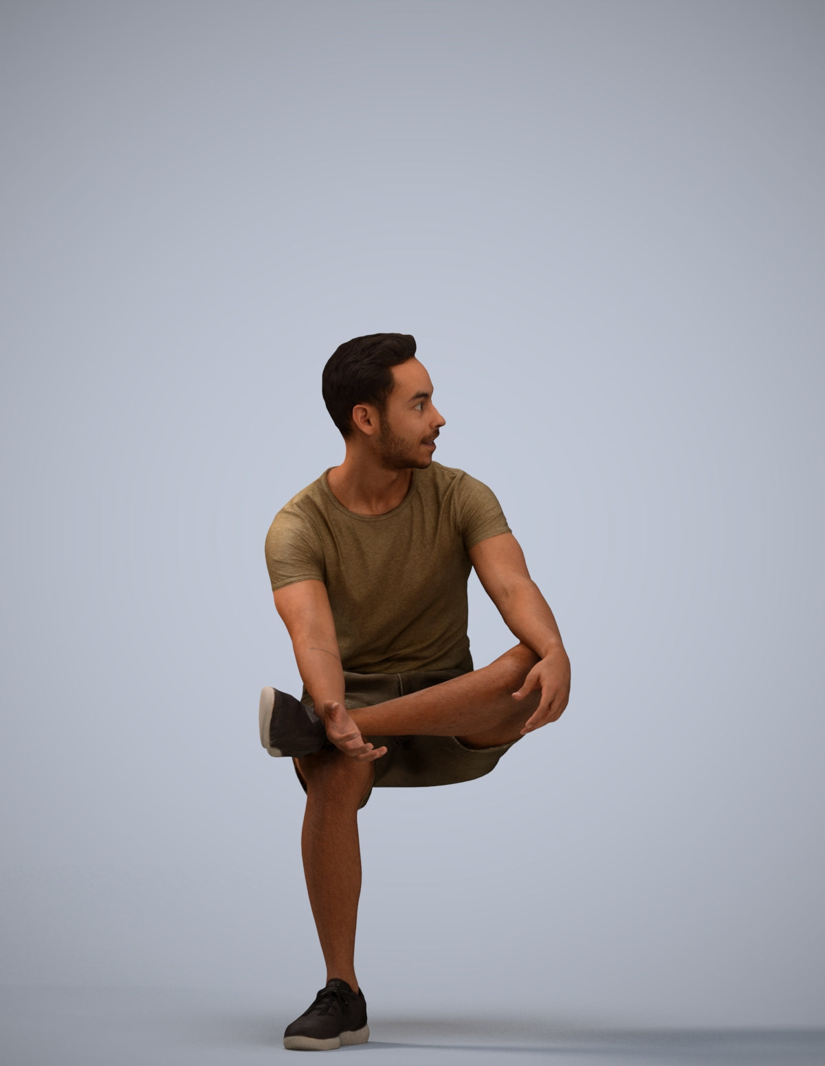 3D people model man casual sitting, scanned human for 3ds Max rendering