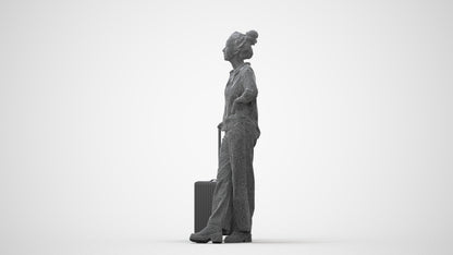 photogrammetry 3D woman casual standing, realistic human model archviz FBX, square thumbnail