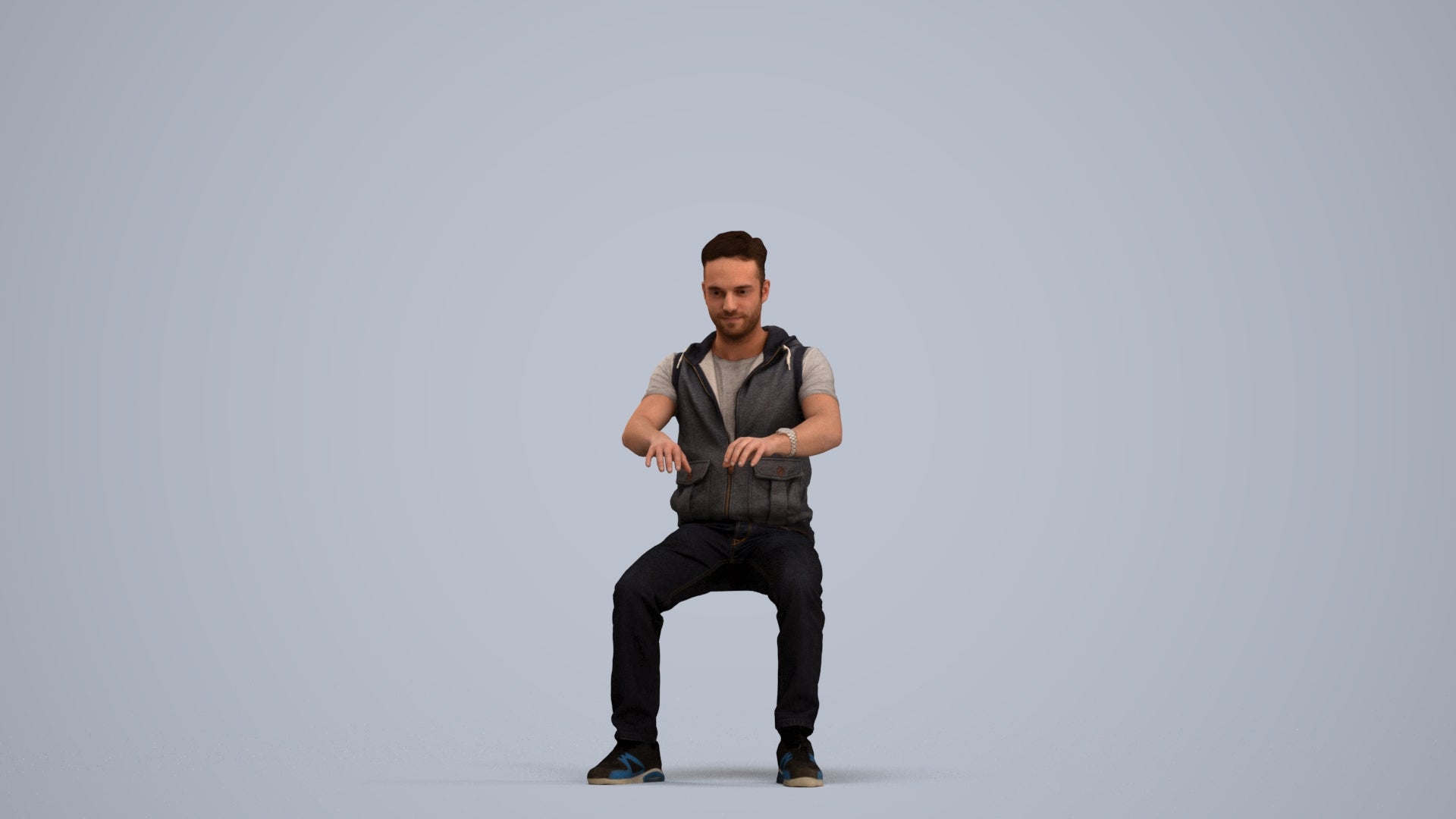 realistic 3D people man casual business, render-ready for V-Ray and Corona, FBX OBJ, standing pose render