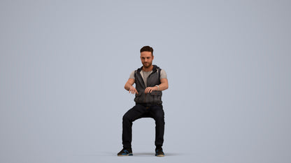 realistic 3D people man casual business, render-ready for V-Ray and Corona, FBX OBJ, standing pose render
