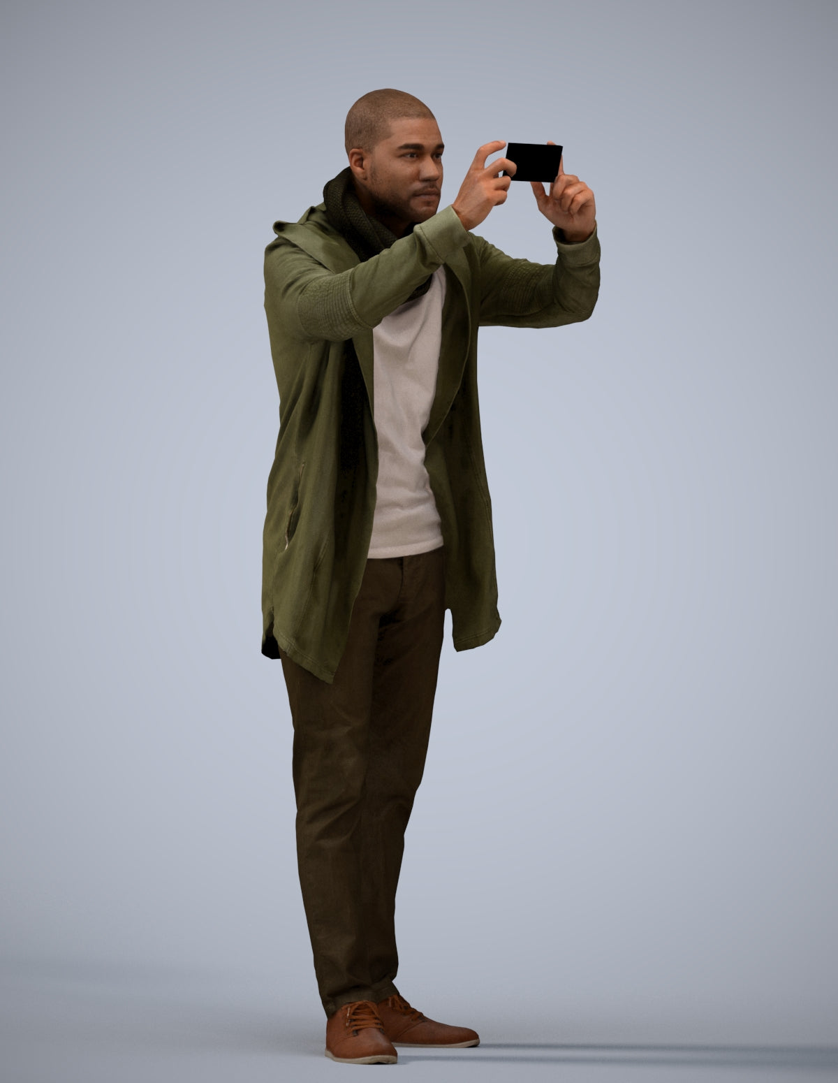 realistic 3D human man casual standing, archviz people FBX OBJ for Blender