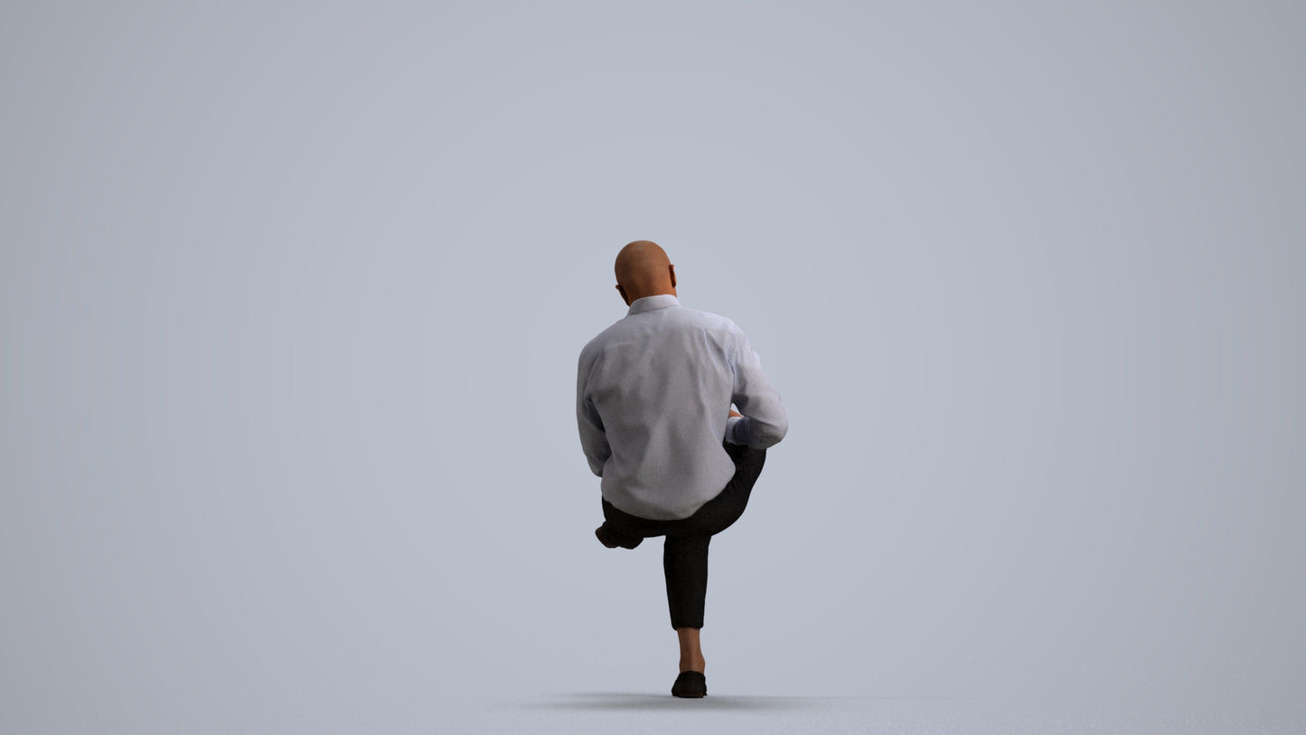 photogrammetry 3D man business kids, realistic human model archviz FBX, front view render