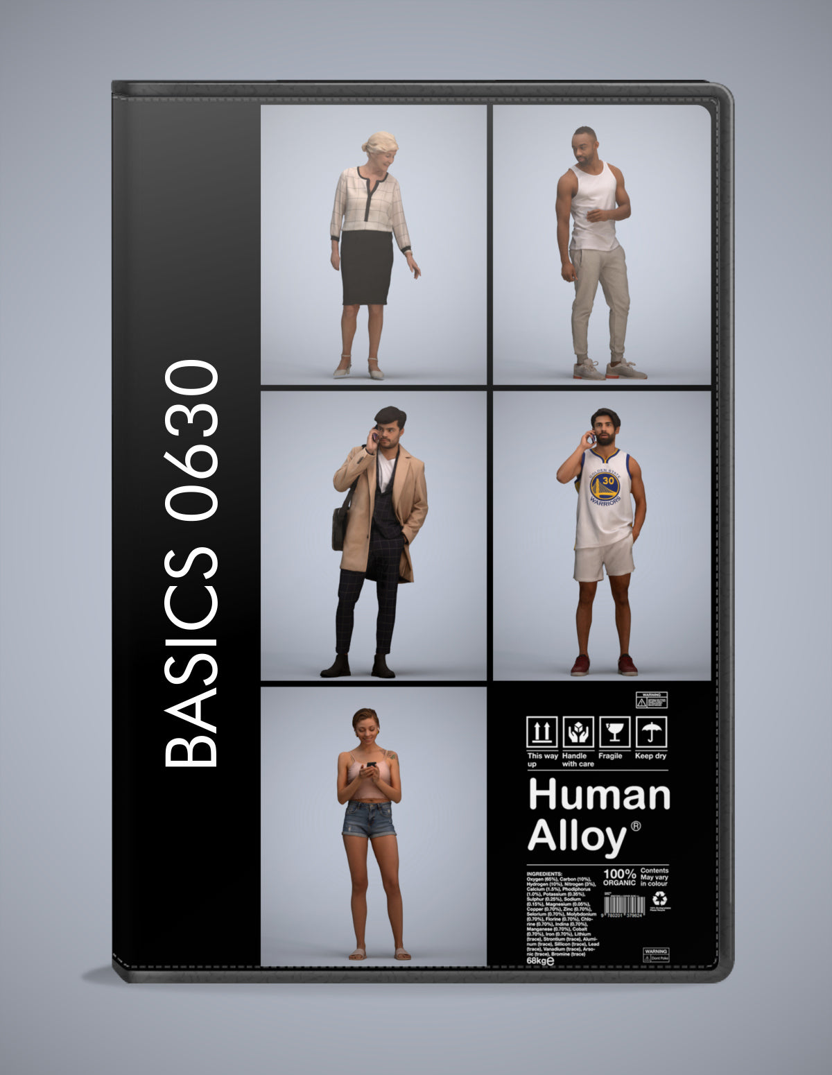photogrammetry 3D people standing collection, 5 realistic human models archviz FBX