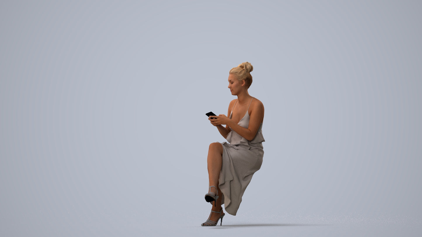 realistic 3D people woman formal formalaffairs, render-ready for V-Ray and Corona, FBX OBJ, three-quarter view render
