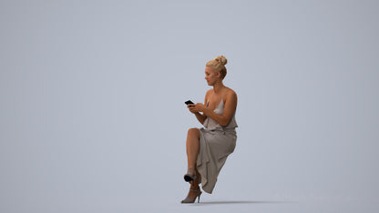 realistic 3D people woman formal formalaffairs, render-ready for V-Ray and Corona, FBX OBJ, three-quarter view render