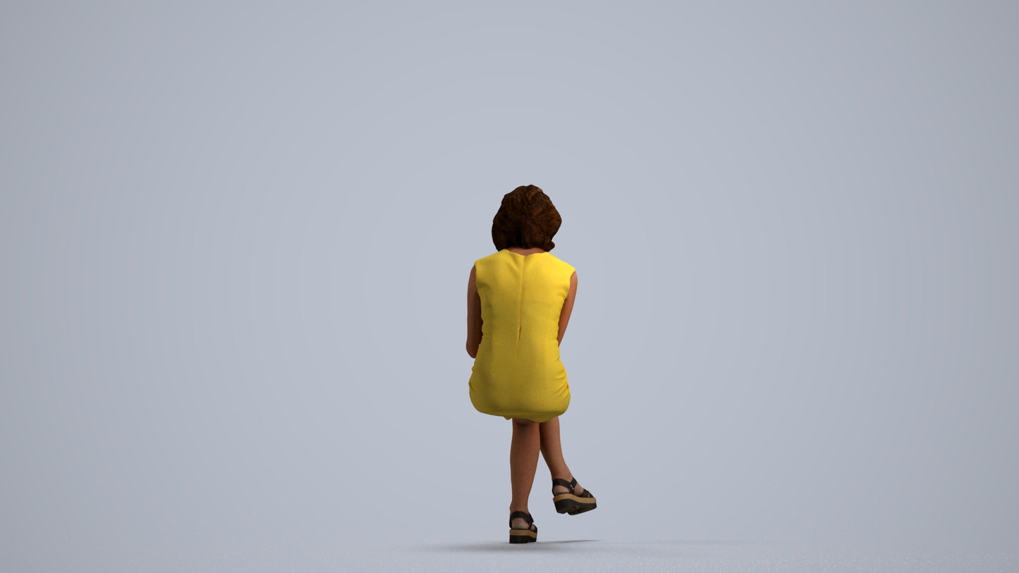 realistic 3D people woman business sitting, render-ready for V-Ray and Corona, FBX OBJ, front view render