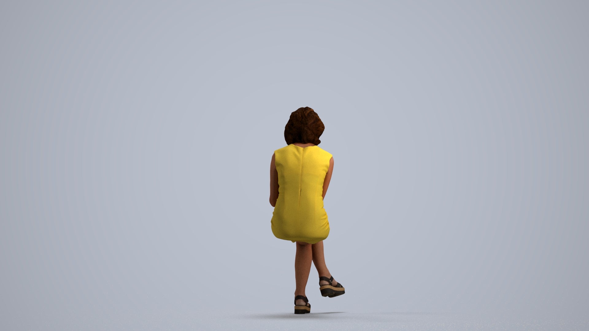 realistic 3D people woman business sitting, render-ready for V-Ray and Corona, FBX OBJ, front view render