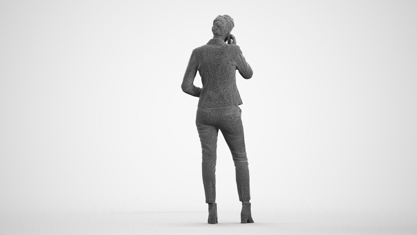 scanned 3D woman business, photogrammetry people for Enscape and V-Ray, square thumbnail