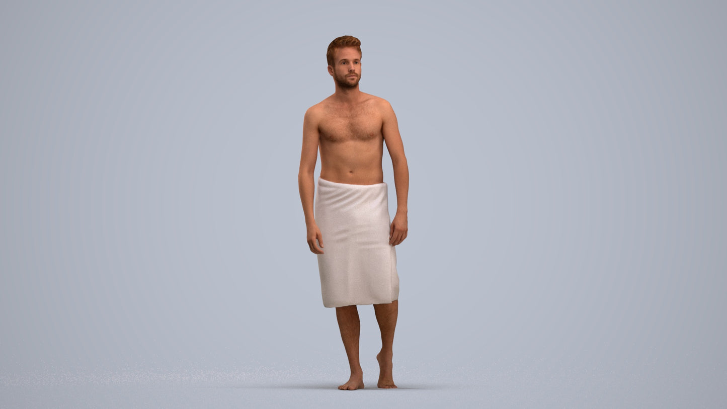 photogrammetry 3D man sport, realistic human model archviz FBX, standing pose render
