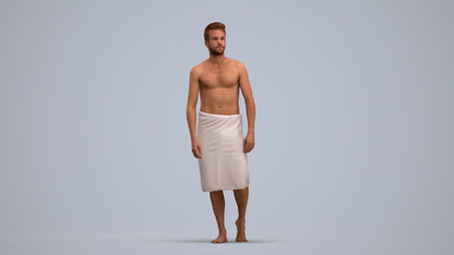 photogrammetry 3D man sport, realistic human model archviz FBX, standing pose render
