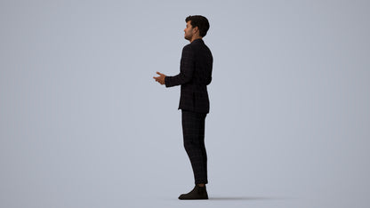 3D scanned man business, photorealistic archviz people for Enscape and SketchUp, three-quarter view render