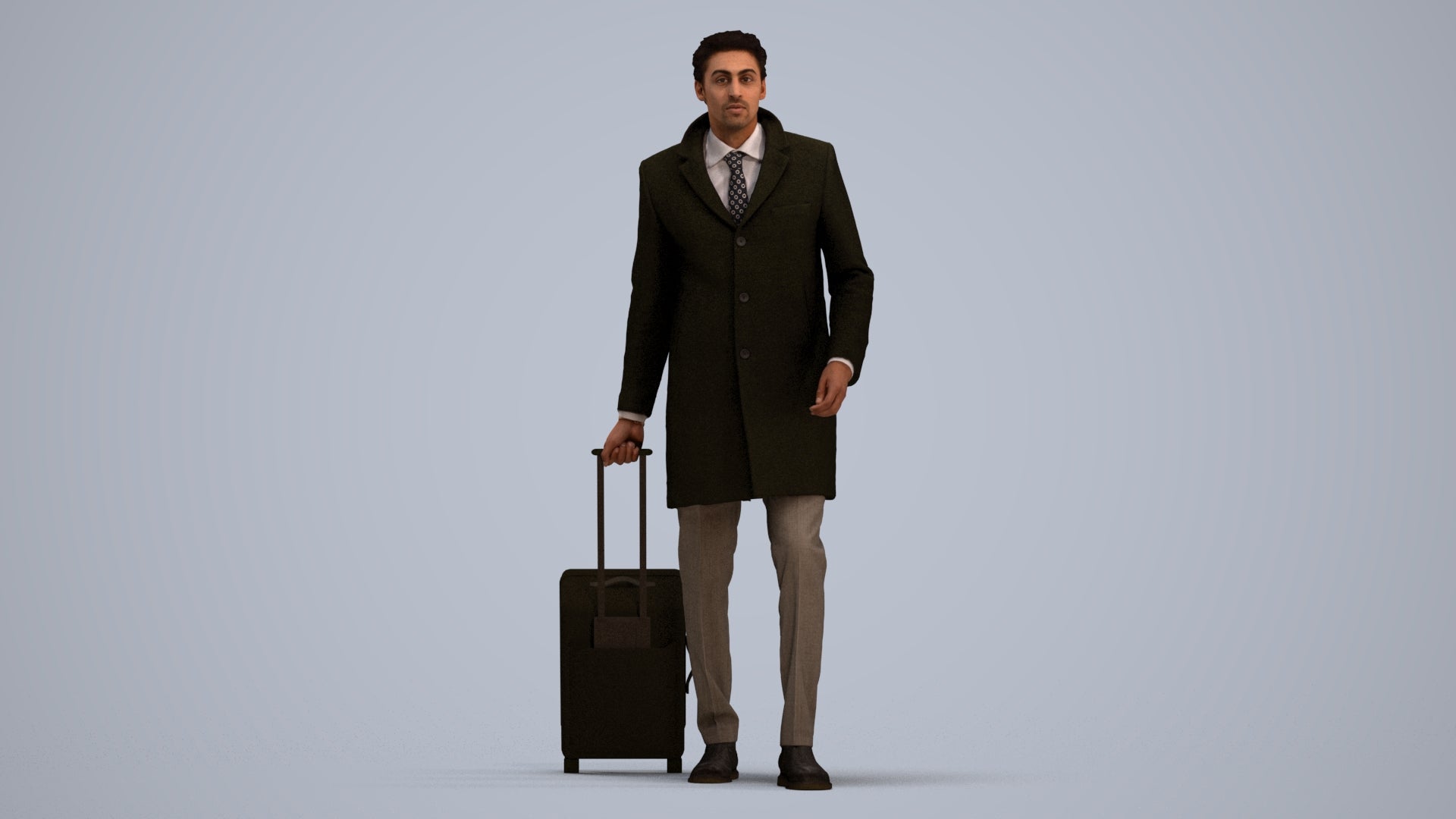 realistic 3D people man business, render-ready for V-Ray and Corona, FBX OBJ, standing pose render