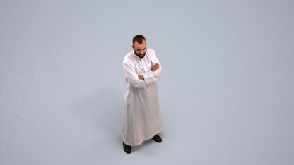 realistic 3D human man standing, archviz people FBX OBJ for Blender, back view render