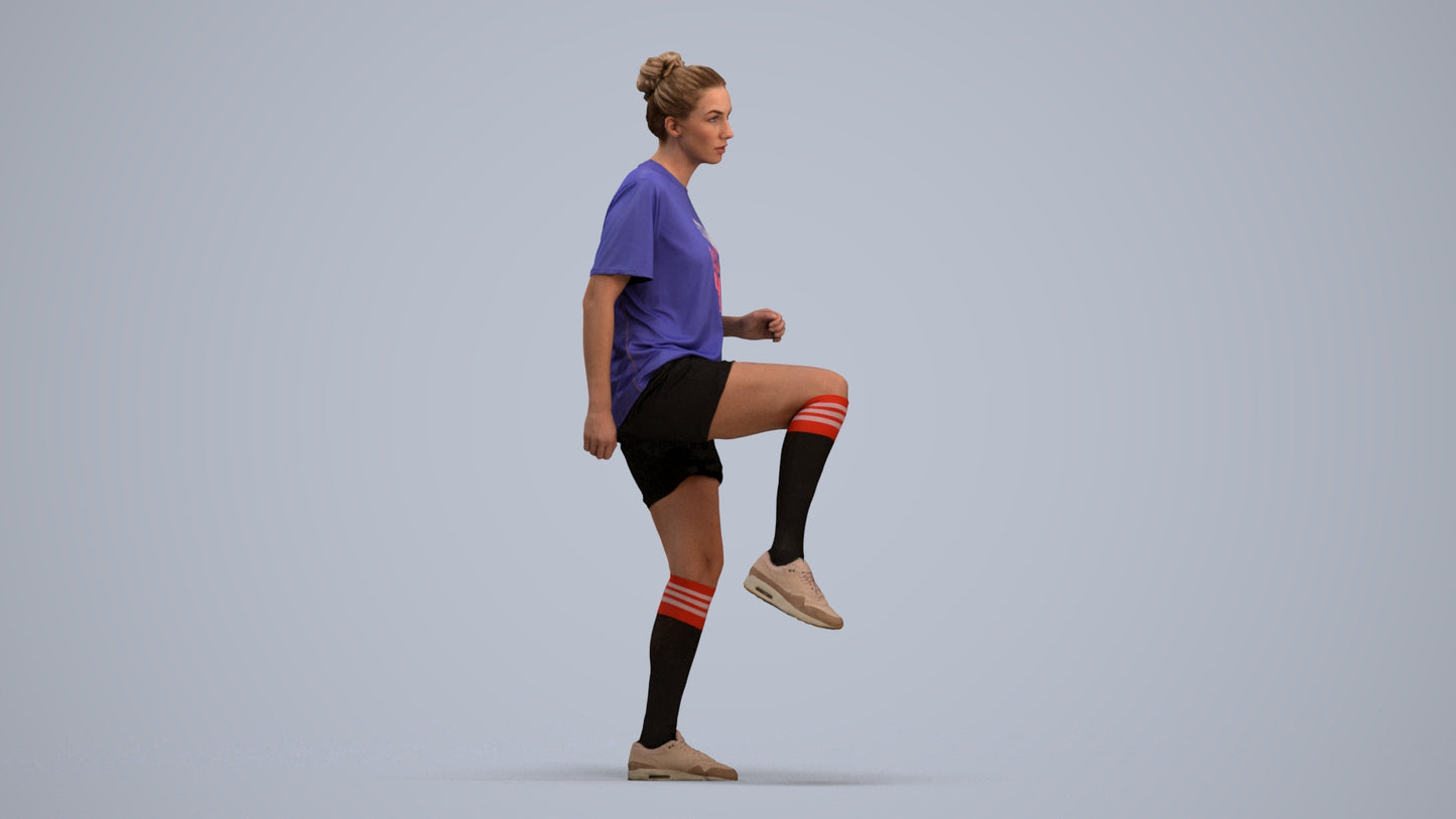 realistic 3D woman sport, scanned archviz people for Blender and 3ds Max, standing pose render
