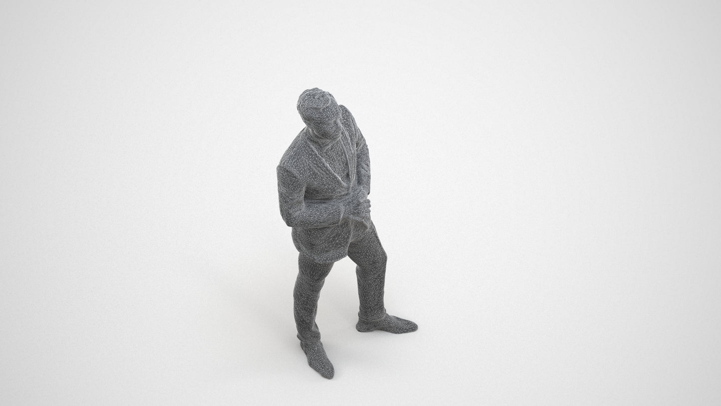 realistic 3D people man formal formalaffairs, render-ready for V-Ray and Corona, FBX OBJ, wireframe three-quarter view