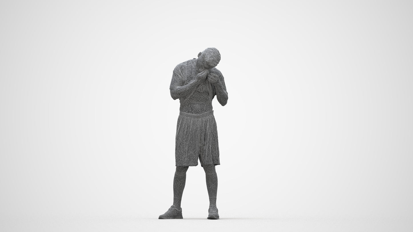 realistic 3D people man sport, render-ready for V-Ray and Corona, FBX OBJ, wireframe back view