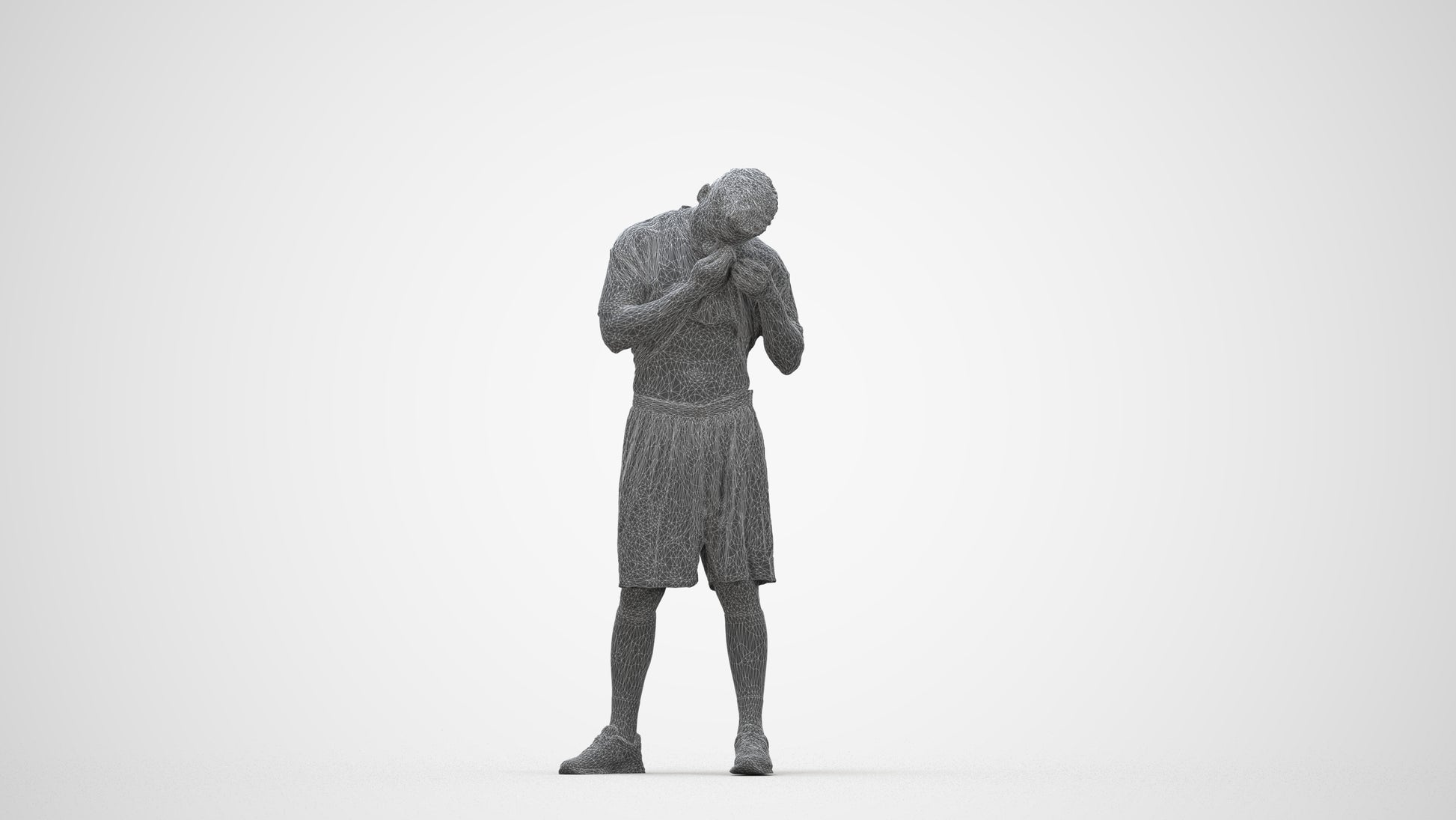 realistic 3D people man sport, render-ready for V-Ray and Corona, FBX OBJ, wireframe back view