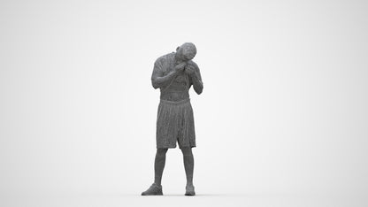 realistic 3D people man sport, render-ready for V-Ray and Corona, FBX OBJ, wireframe back view