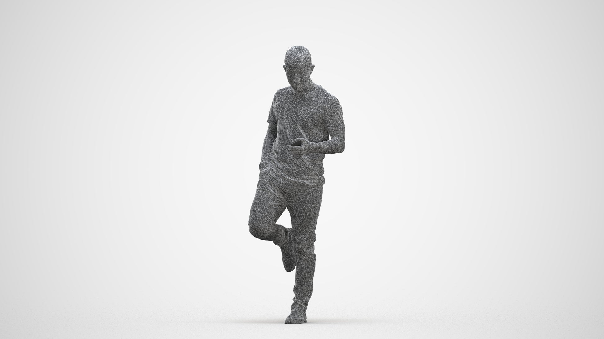 realistic 3D people man casual standing, render-ready for V-Ray and Corona, FBX OBJ, three-quarter front view render