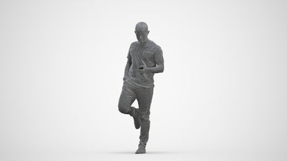 realistic 3D people man casual standing, render-ready for V-Ray and Corona, FBX OBJ, three-quarter front view render