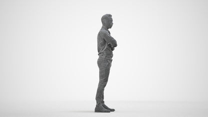 realistic 3D people man business, render-ready for V-Ray and Corona, FBX OBJ, wireframe side view