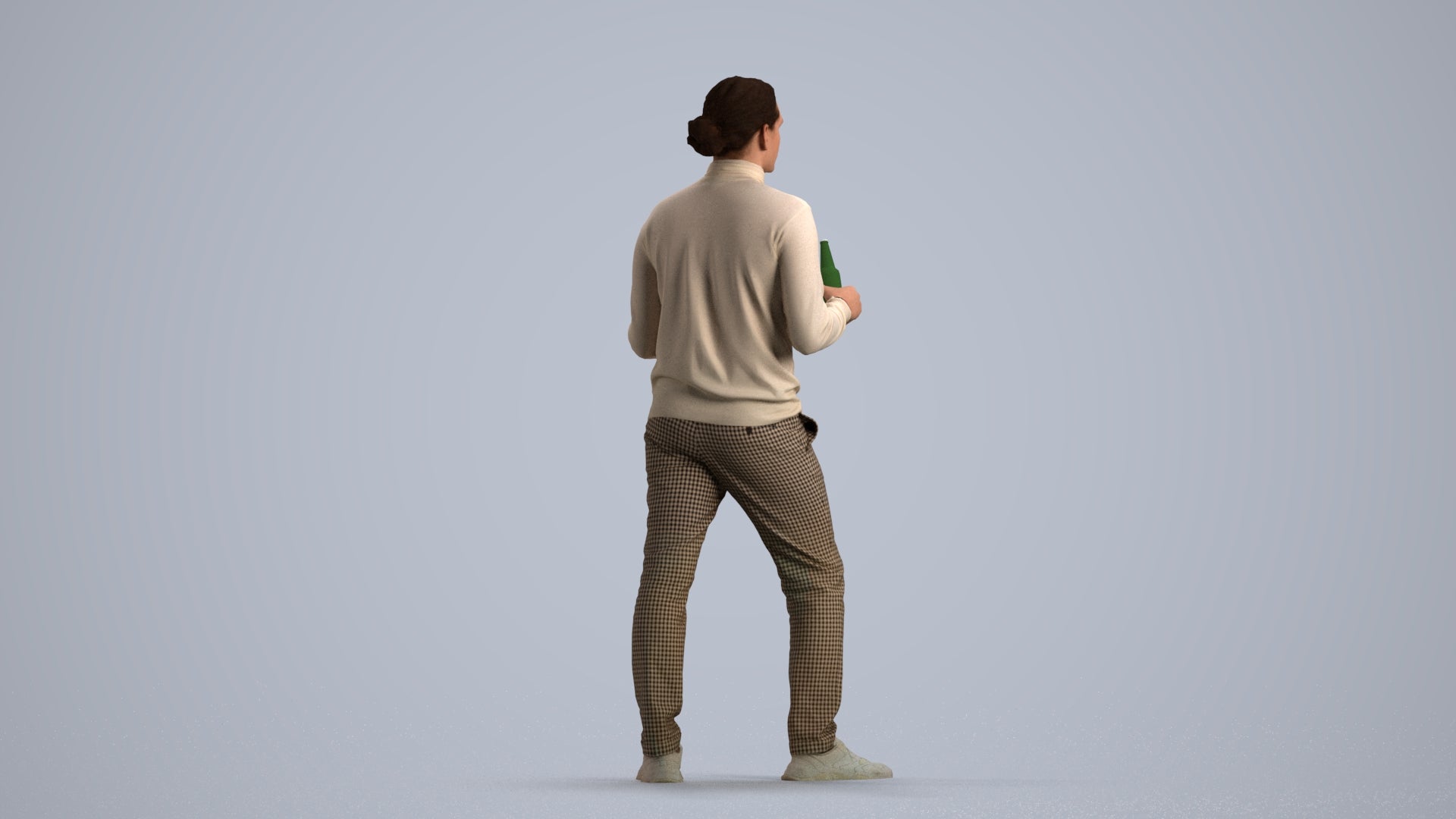 photogrammetry 3D man casual standing, realistic human model archviz FBX, front view render