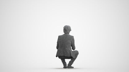 realistic 3D people man business, render-ready for V-Ray and Corona, FBX OBJ, wireframe front view