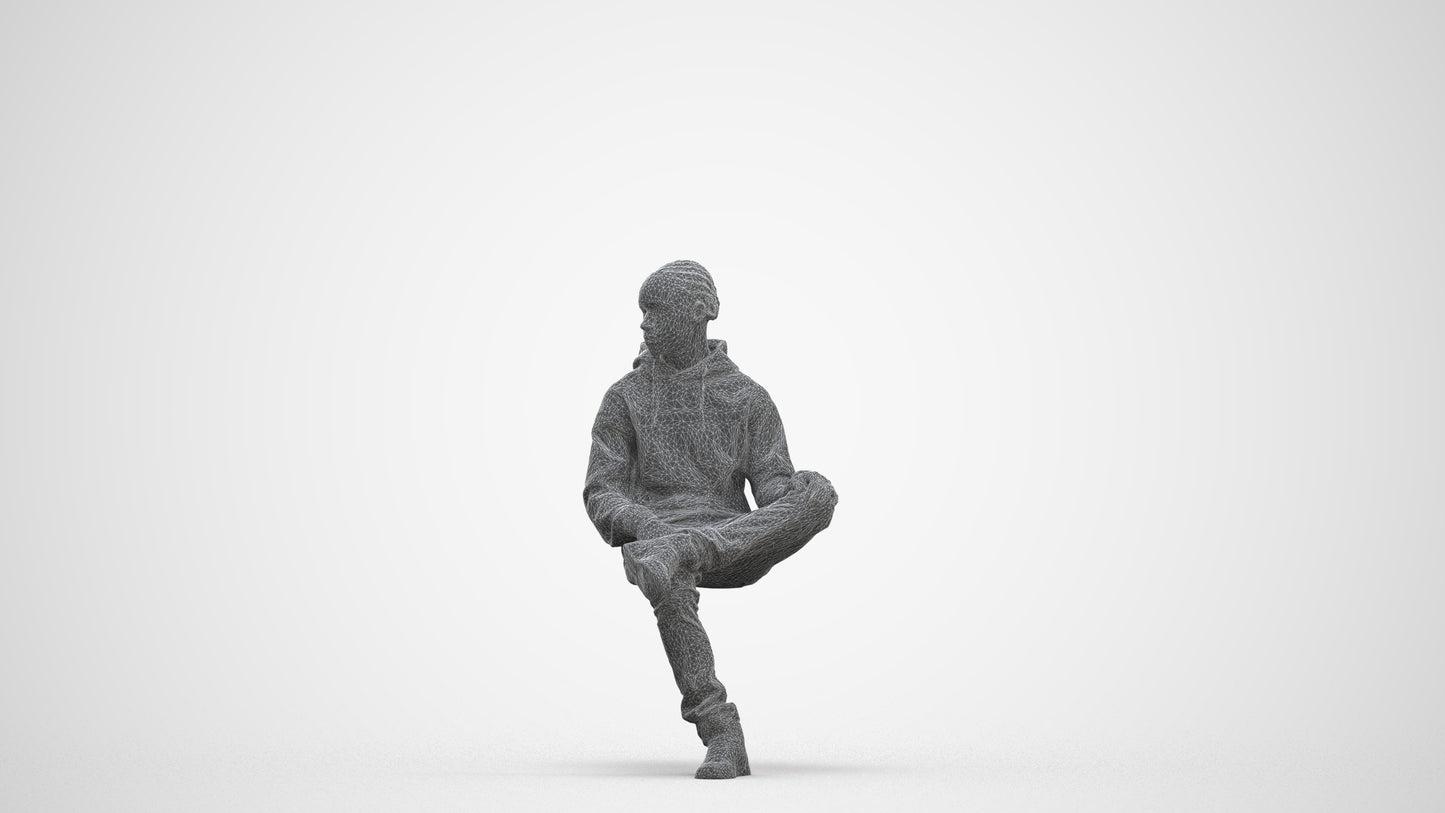 realistic 3D boy casual kids, scanned archviz people for Blender and 3ds Max, three-quarter front view render