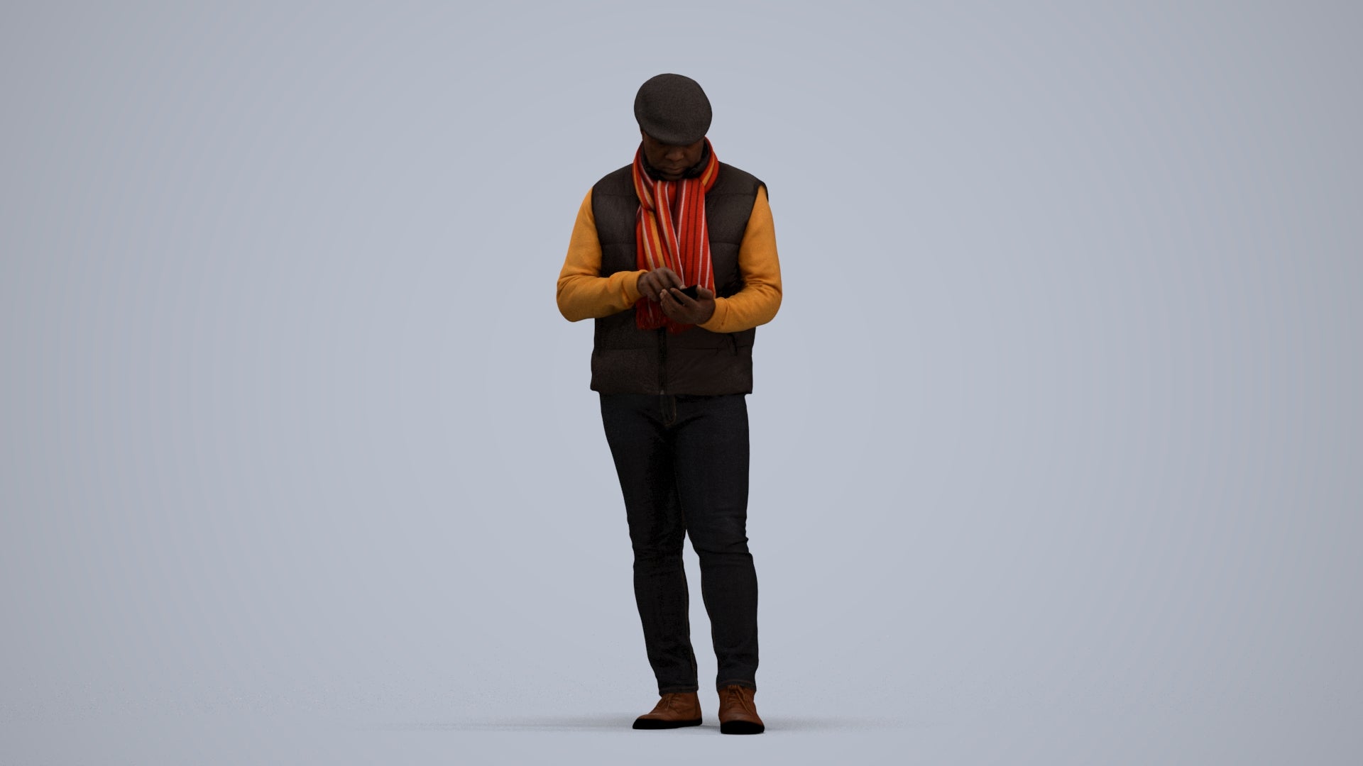 3D scanned man standing casual, photorealistic archviz people for Enscape and SketchUp, standing pose render