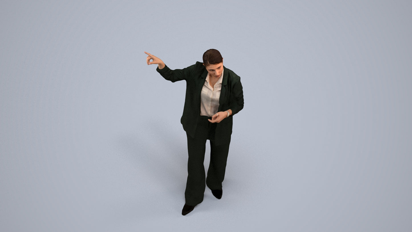 3D scanned woman business, photorealistic archviz people for Enscape and SketchUp, back view render