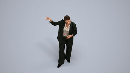 3D scanned woman business, photorealistic archviz people for Enscape and SketchUp, back view render
