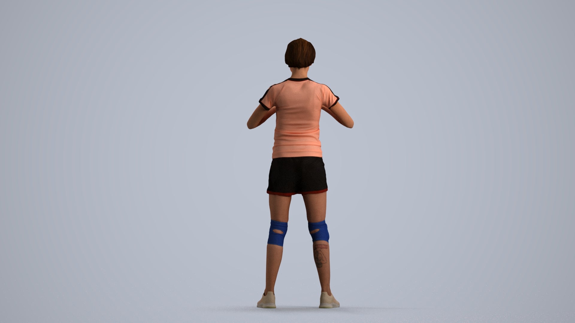 realistic 3D people woman sport, render-ready for V-Ray and Corona, FBX OBJ, front view render