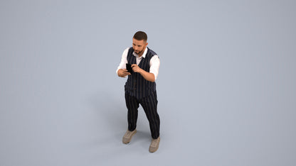 realistic 3D man business, scanned archviz people for Blender and 3ds Max, back view render