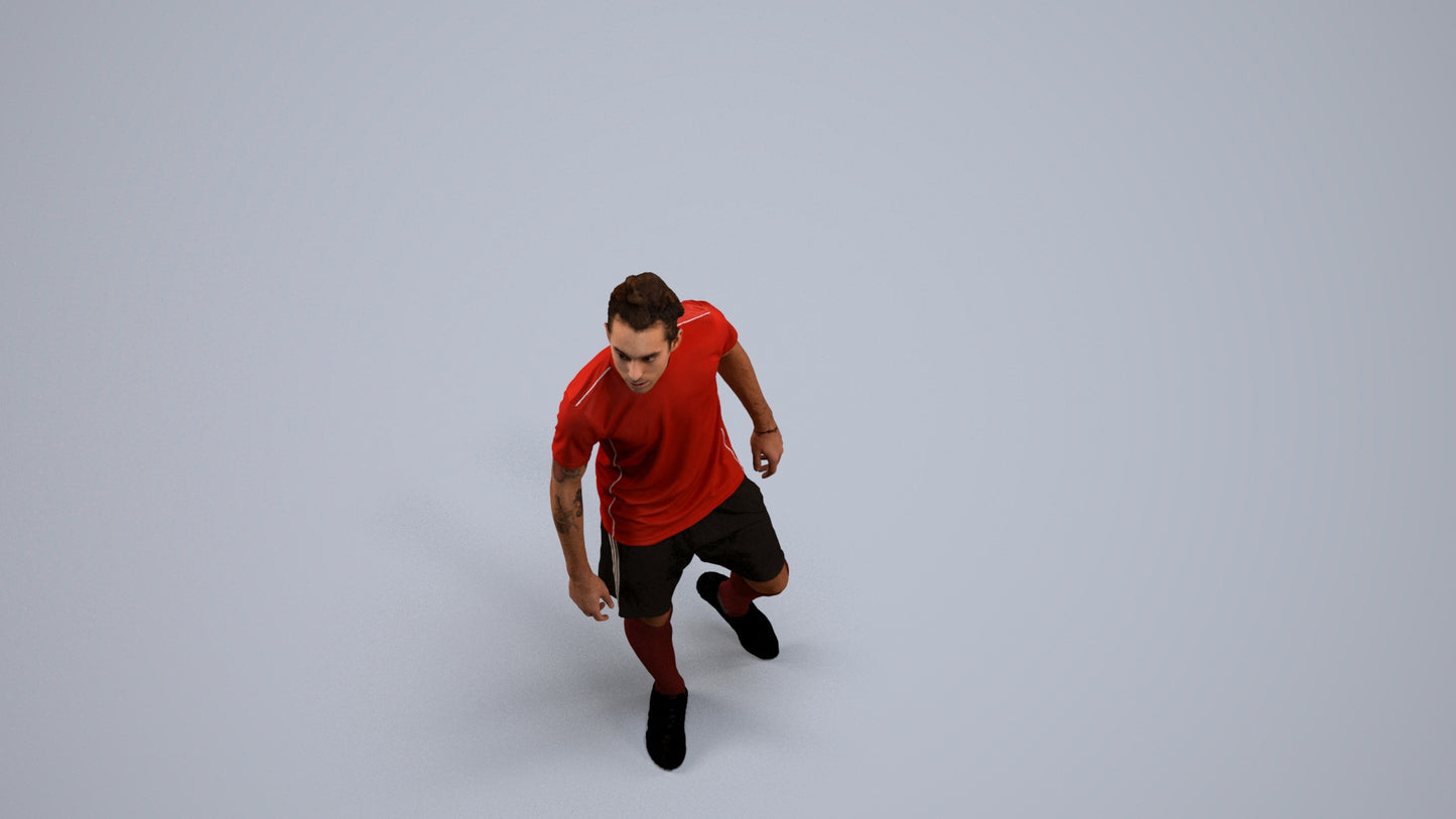 3D human model man sport, photogrammetry scanned person for archviz, back view render