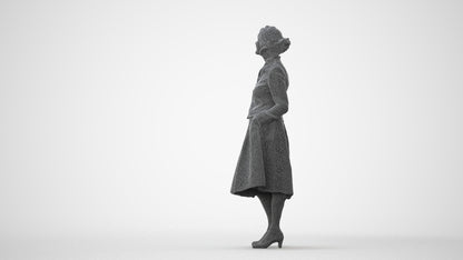 realistic 3D people senior woman business standing, render-ready for V-Ray and Corona, FBX OBJ, square thumbnail